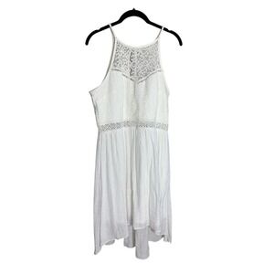 IZ‎ Byer White Lace Halter Hi-Lo Dress Women's Size 15 Party Cocktail